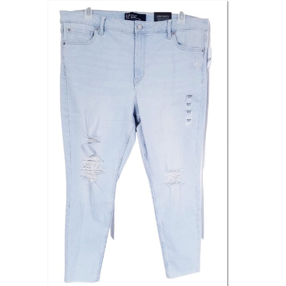 Gap Womens High Rise Universal Jean Legging 20/35 Short Denim Distressed Grunge